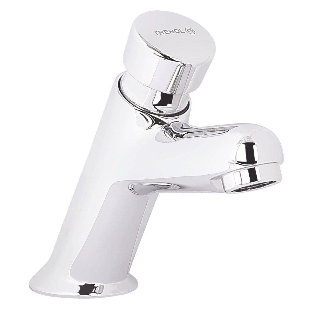 LLAVE DE ½” TEMPORIZADA PARA LAVATORIO TREBOL PICO CORTO